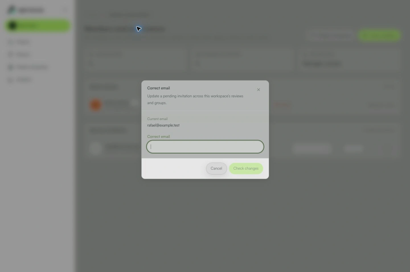 Check the correct address before confirming the change.