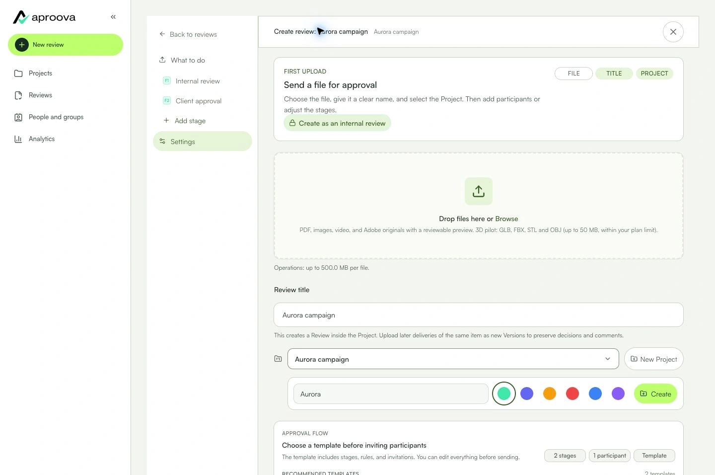 Create a project to group reviews for the same work.
