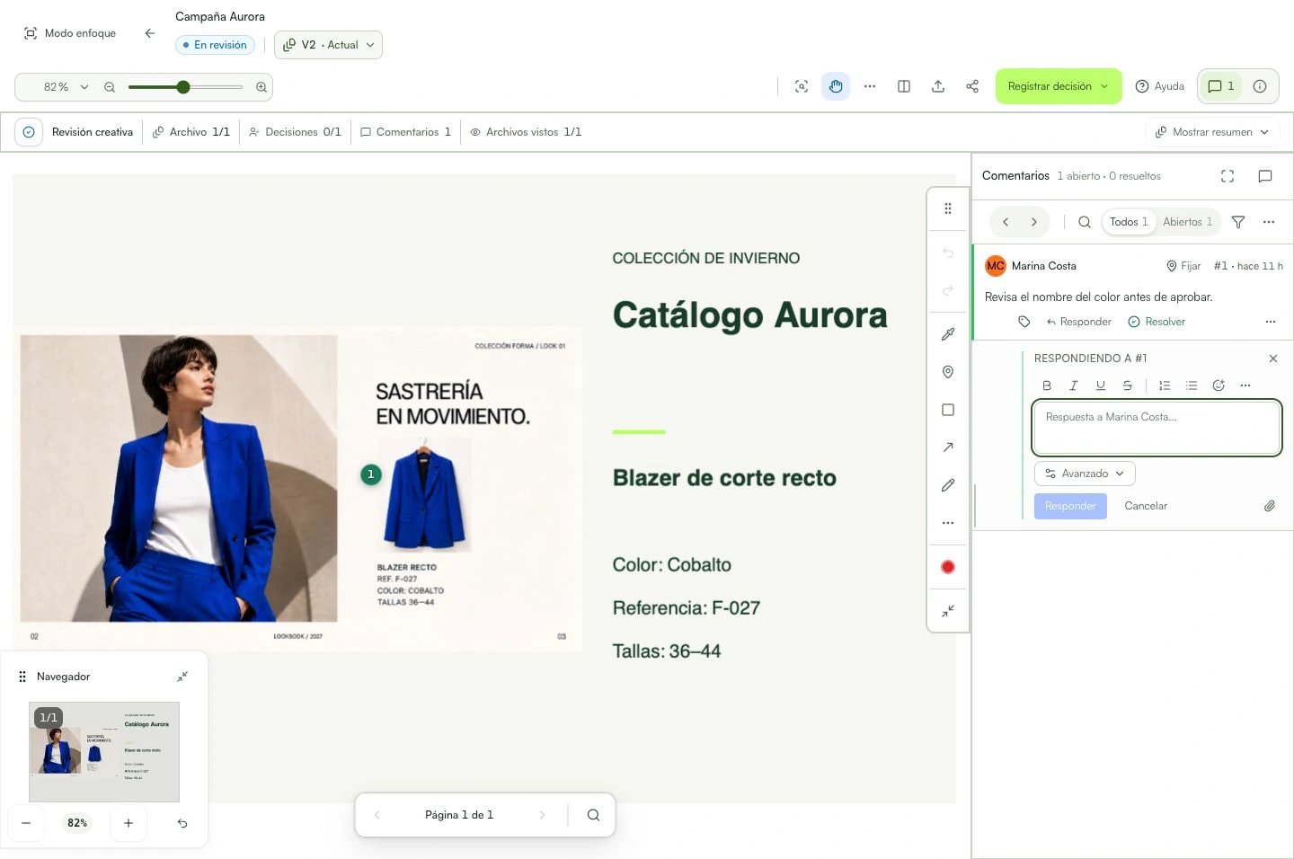 Usa Responder para conversar y Resolver después de comprobar el cambio.