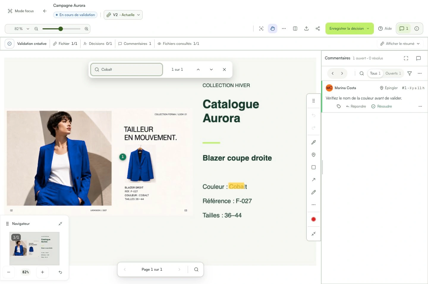 La recherche a trouvé Cobalt et surligné le mot dans le PDF.