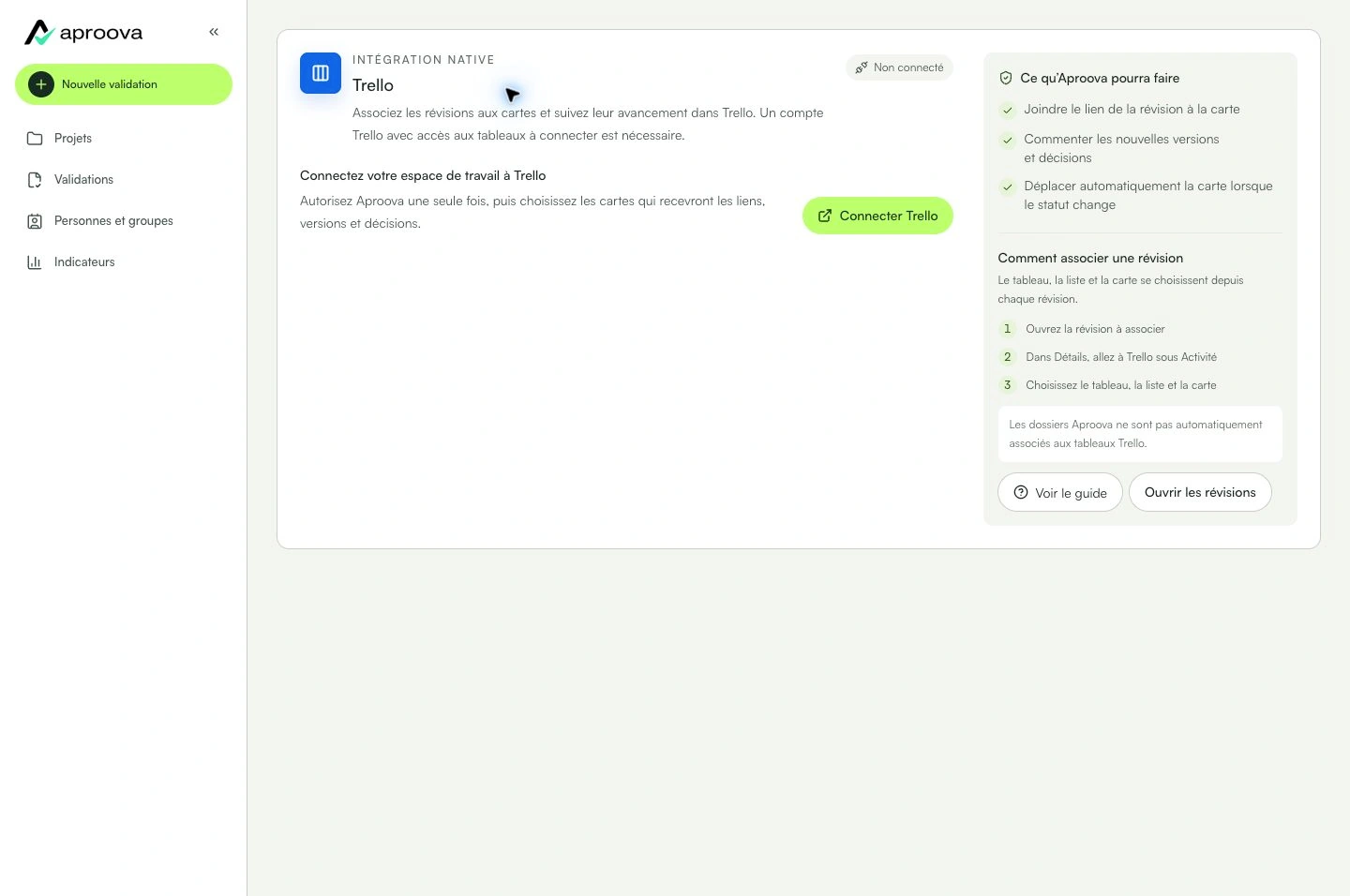 Connectez le compte avant de choisir une carte dans la révision.