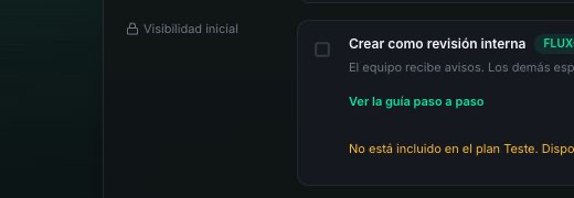 Detalle de la casilla Crear como revisión interna