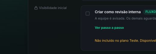 Close da caixa Criar como revisão interna nas definições da revisão